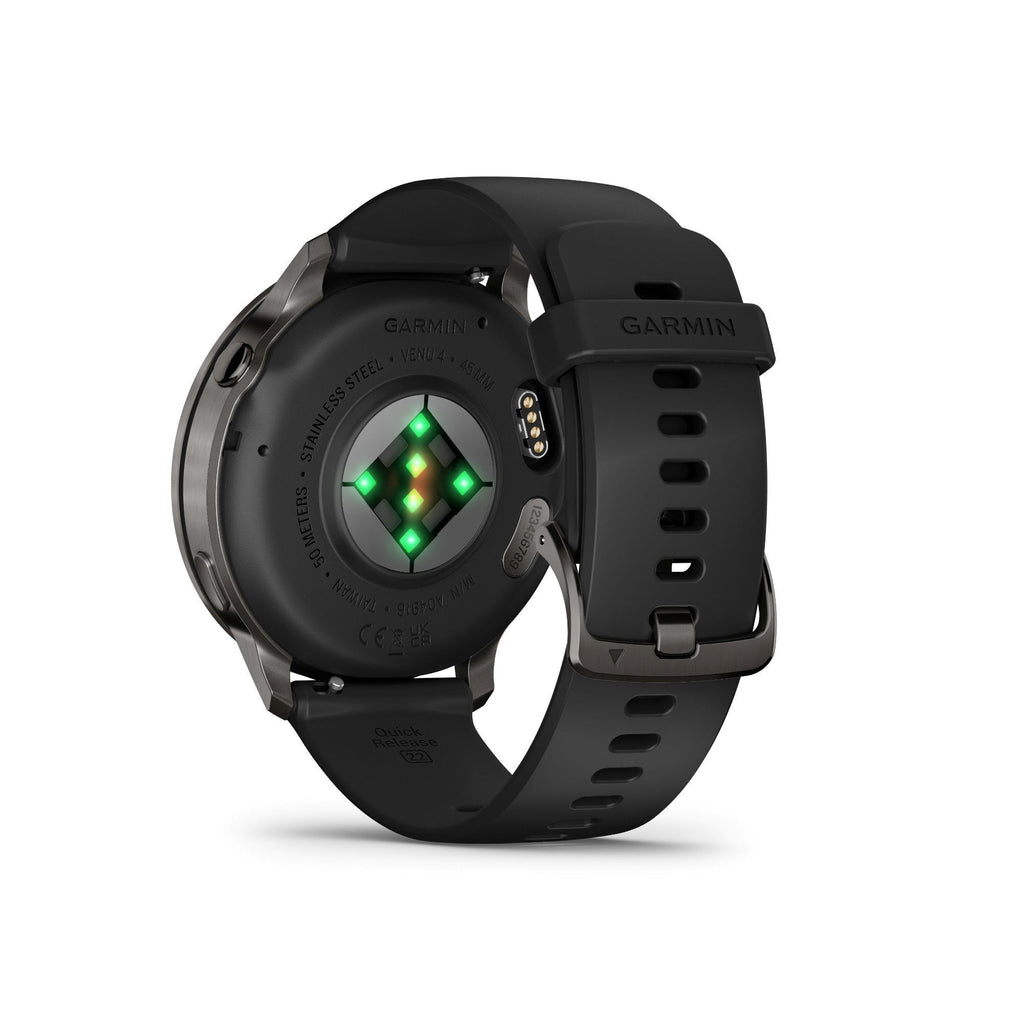 Garmin Venu 4 45mm GPS Smartwatch (Slate with Black Silicone Band) Bundle