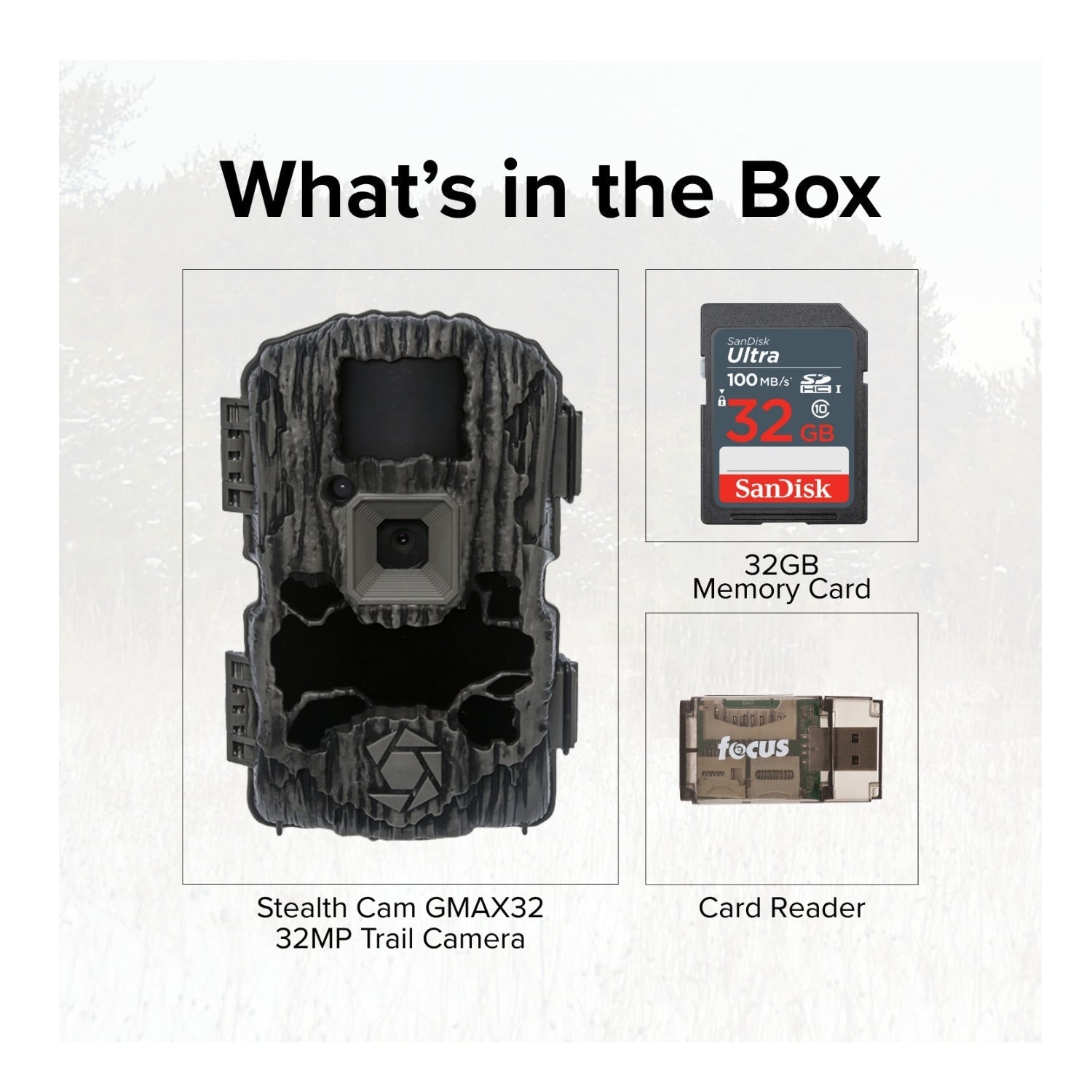 Stealth Cam GMAX32 - 32MP 1080p HD Video Trail Camera with 32GB Memory Card Kit