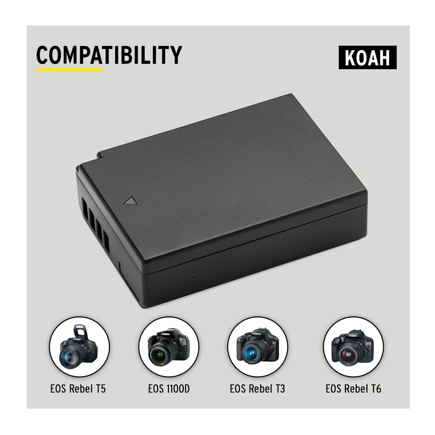 Koah PRO Canon LP-E10 Rechargeable Replacement 1600mAh Battery and Charger