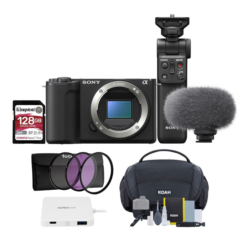 Sony Alpha ZVE10 II | APS-C Interchangeable Lens Mirrorless with 16-50mm Lens Kit | Designed for Content Creators | Black with Sony Creator Accessory Kit II bundle