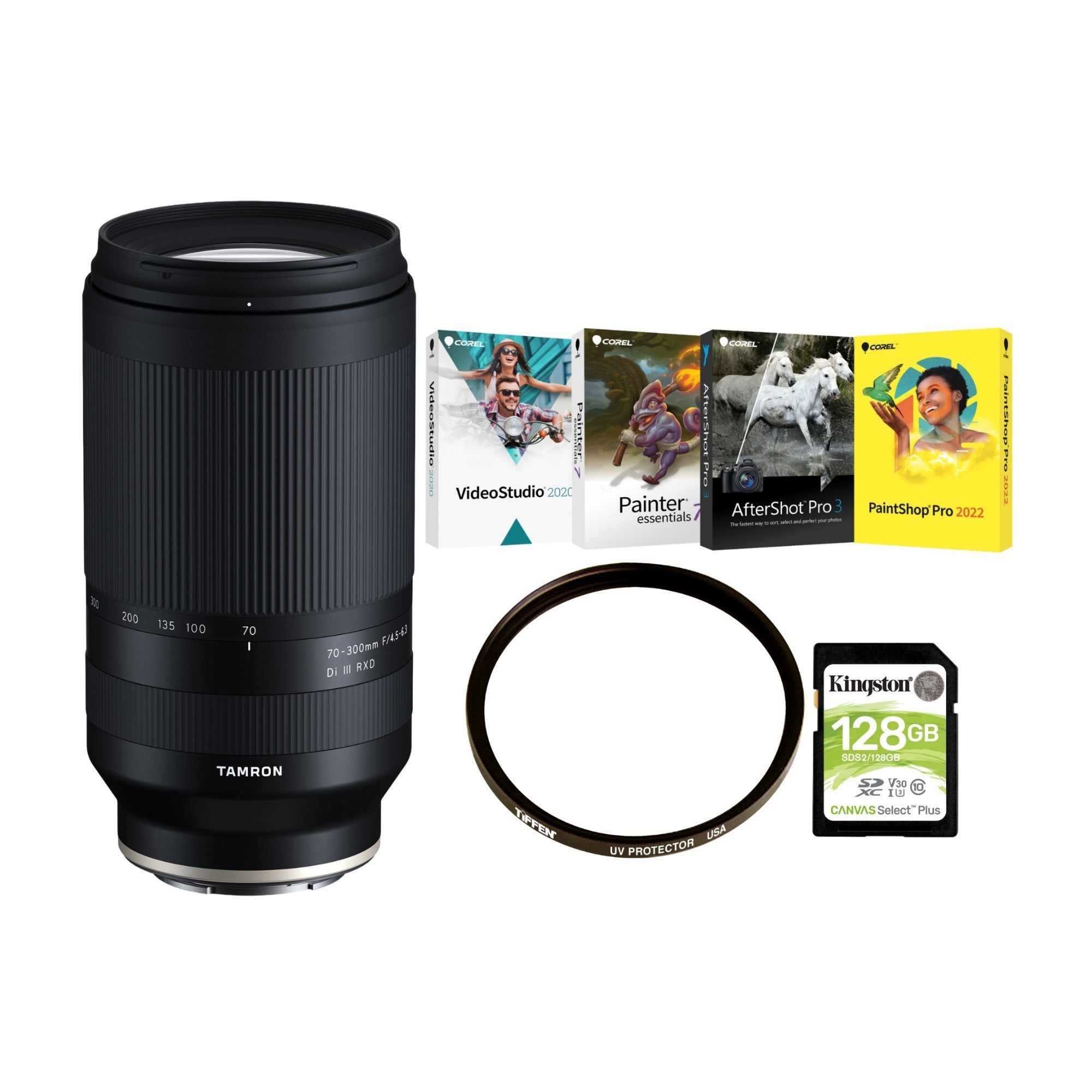 Tamron 70-300mm F/4.5-6.3 Di III RXD Lens (Sony E-Mount) with Accessories Bundle