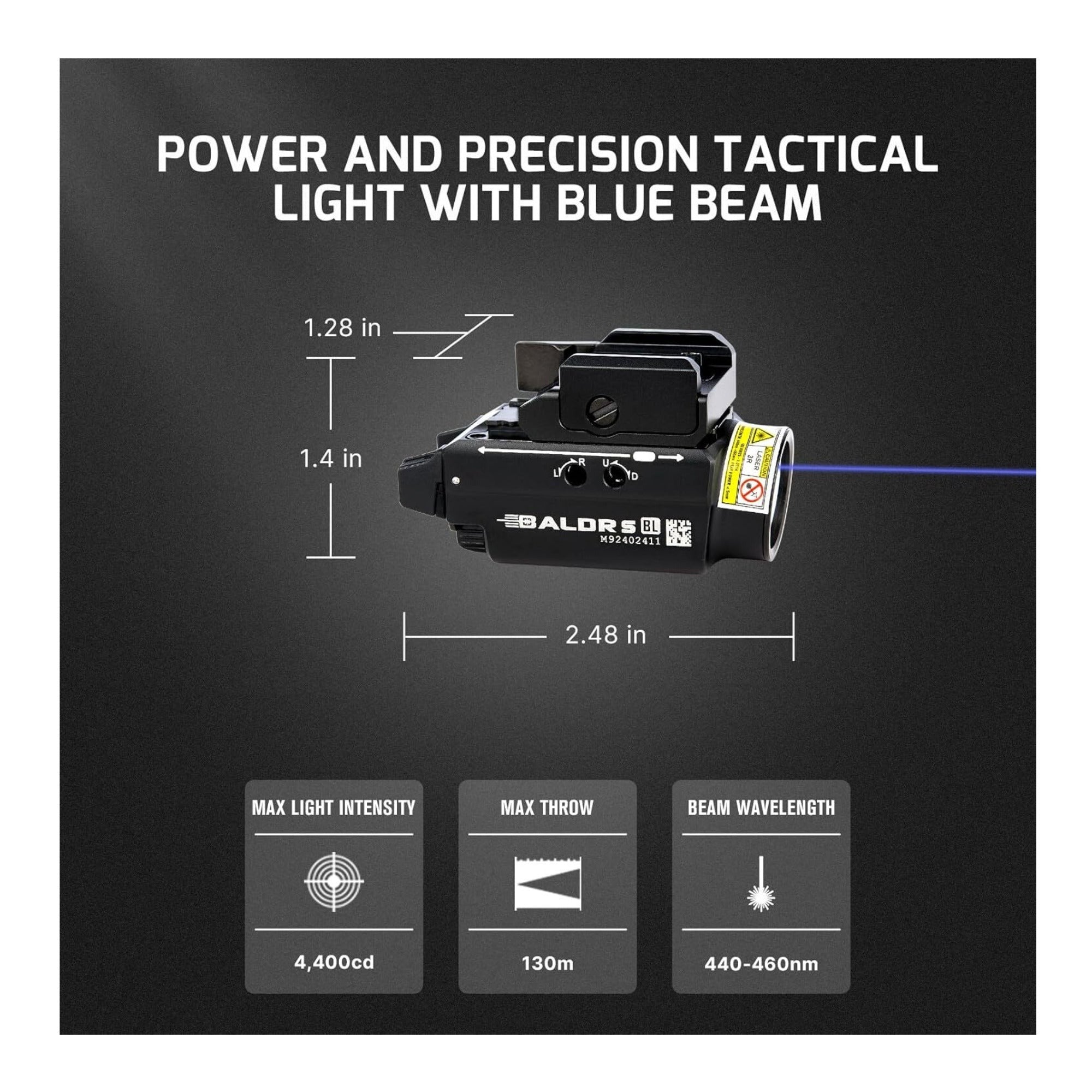 OLIGHT Baldr S Blue Beam 800 Lumens Magnetic USB Rechargeable Flashlight (Black)