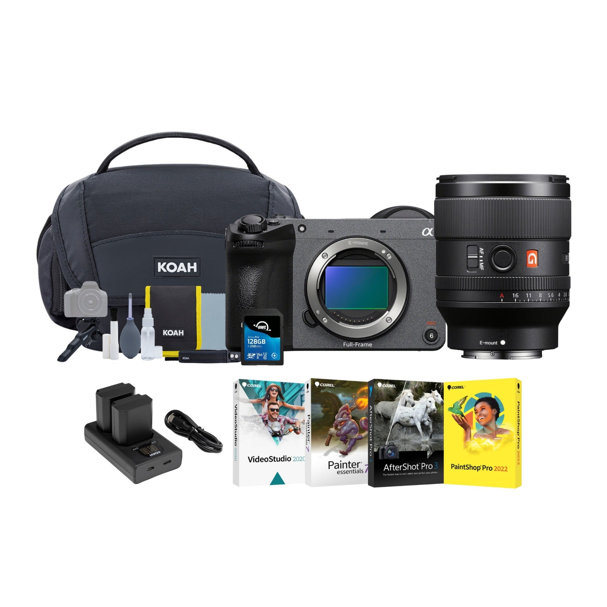 Sony FX2 Digital Cinema Camera with 35mm f/1.4 GM Lens Bundle (6 Items)