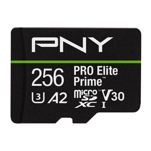 PNY 256GB PRO Elite Prime microSDXC Memory Card with SD Adapter