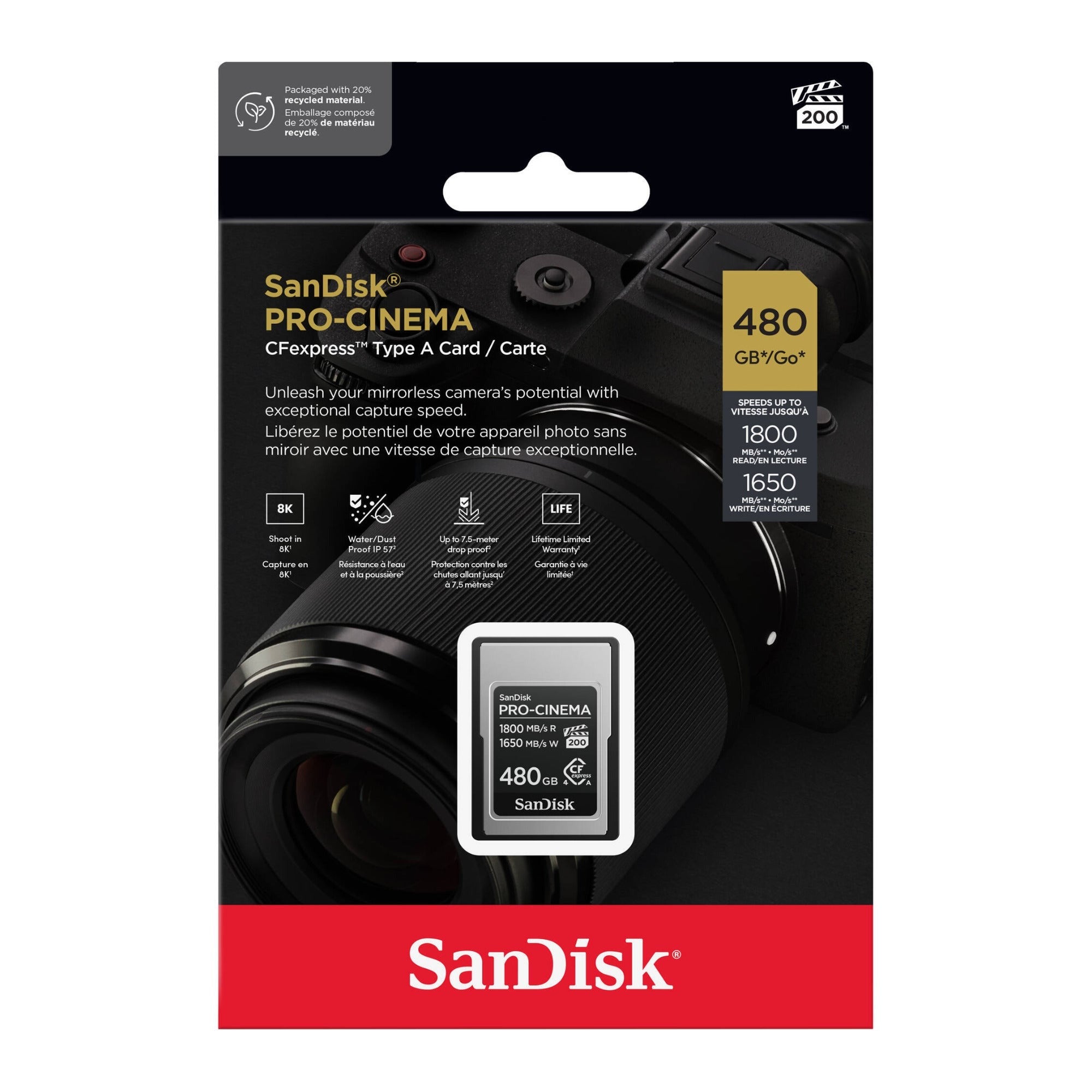 SanDisk 480GB PRO-CINEMA CFexpress Type A Memory Card