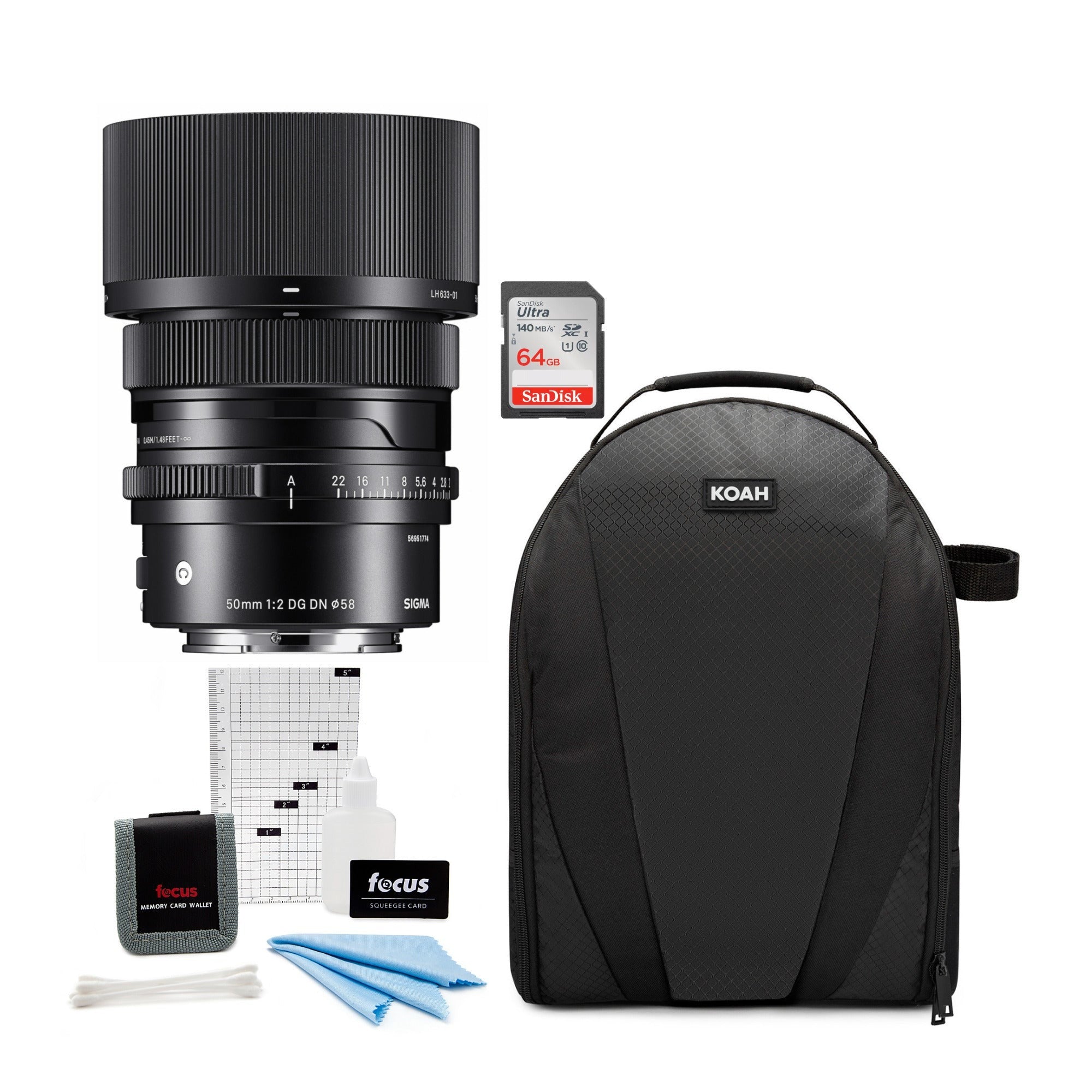Sigma 50mm F2 DG DN Contemporary Lens for Sony E Mount w/Camera Bag Bundle