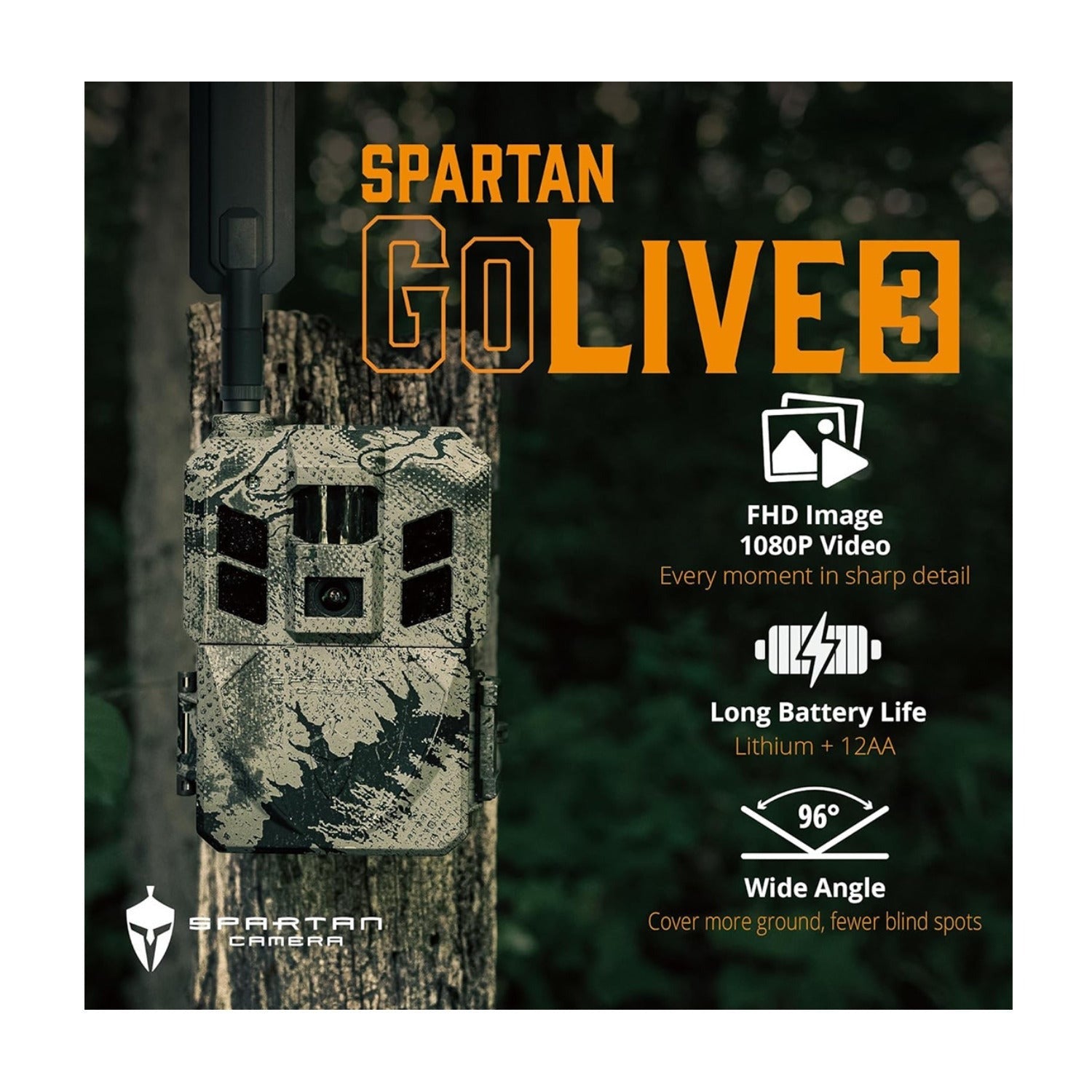 Spartan GoLive3 4G/LTE Multi-carrier Trail Camera (Areus Camo) 4-Pack Bundle