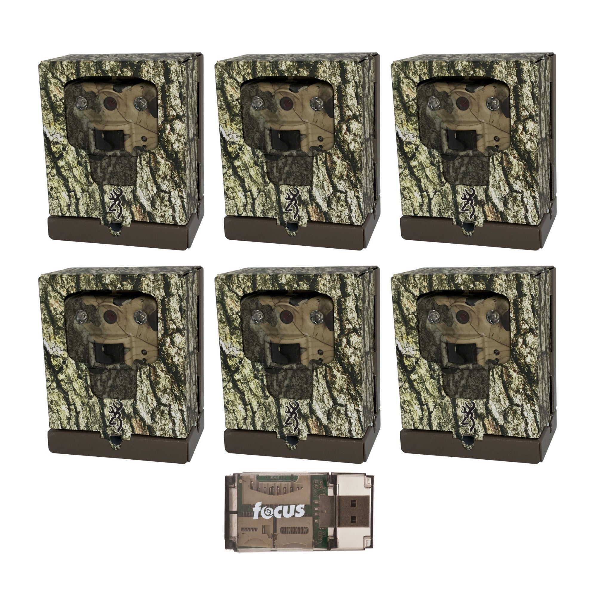 Browning Trail Cameras Sub-Micro Security Box (6-Pack) Bundle with Card Reader