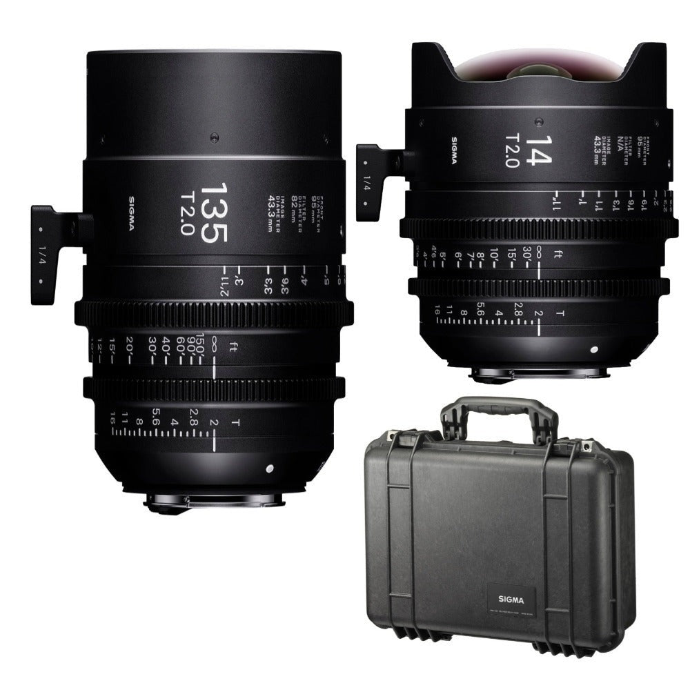 Sigma 14mm and 135mm Lenses for Canon EF Mount with Case