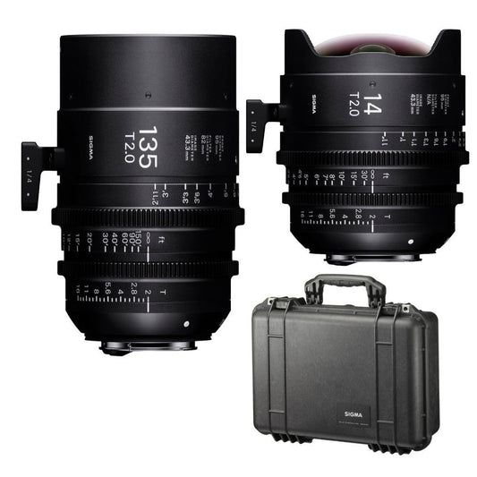 Sigma 14mm and 135mm Lenses for Canon EF Mount with Case