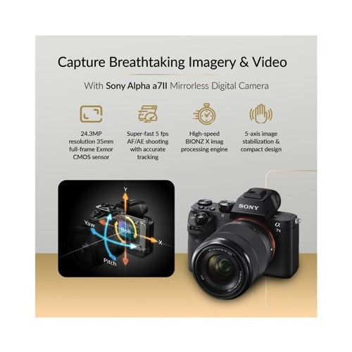 Sony Alpha a7II Mirrorless Digital Camera with 28-70mm Lens and Tripod Bundle