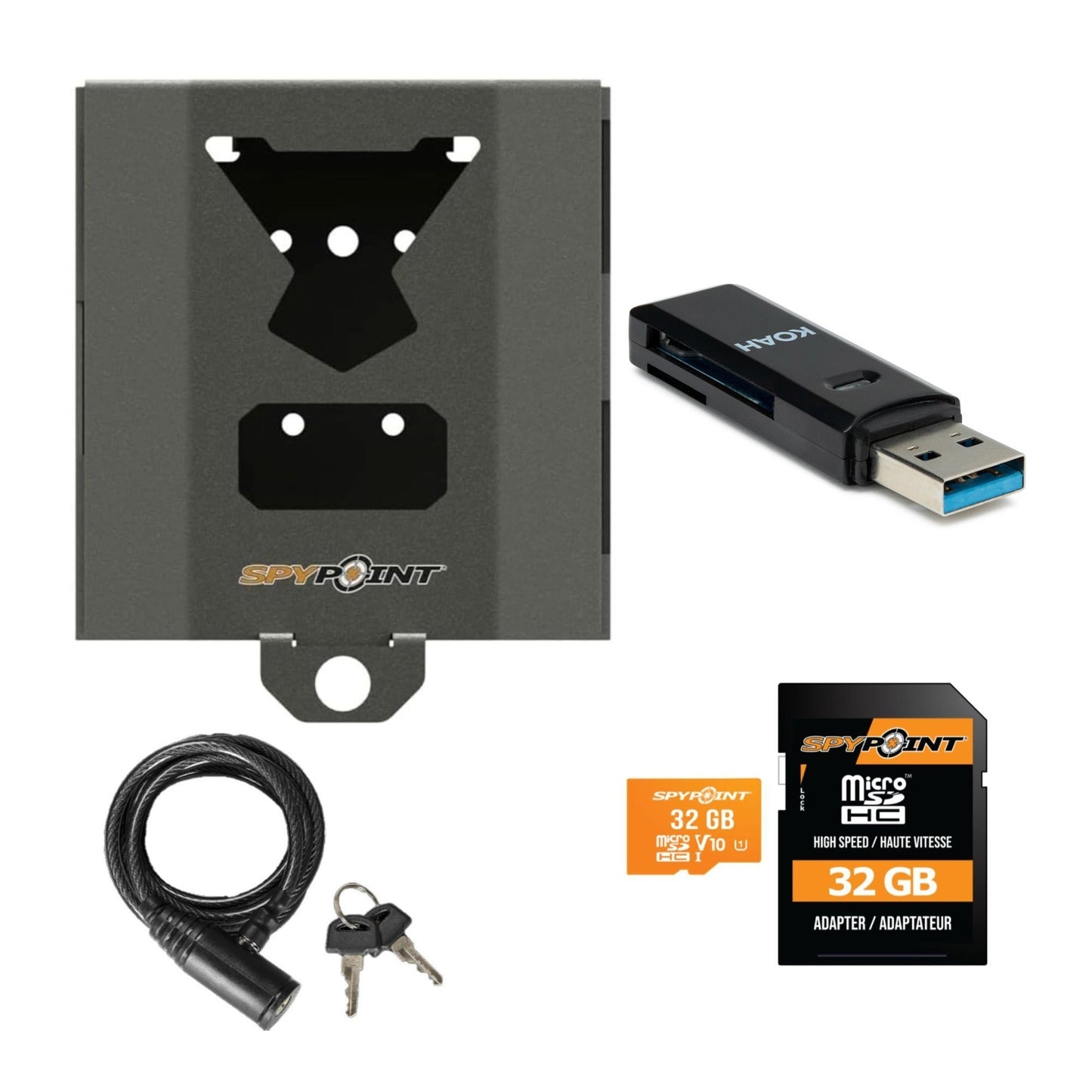Spypoint Flex Dark Cellular Trail Camera (2 Pack) w/ Steel Case and Accessories