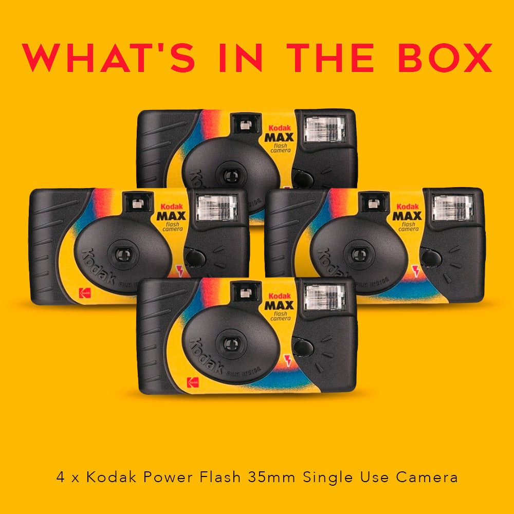 Kodak Power Flash 35mm Single Use Camera Bundle (4-Pack)