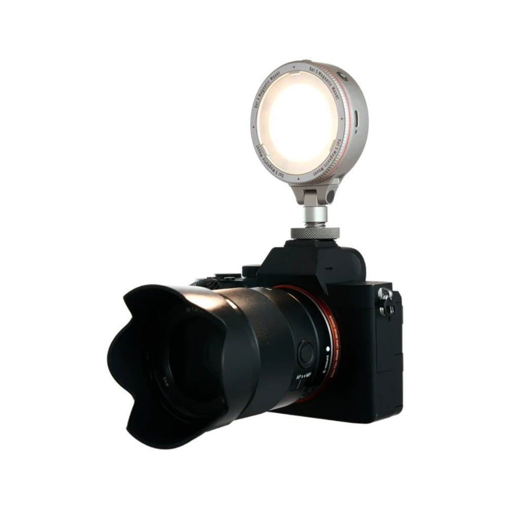 Harlowe Sol 5 Spectra Cold Shoe Adapter RGBCW On Camera Light Kit