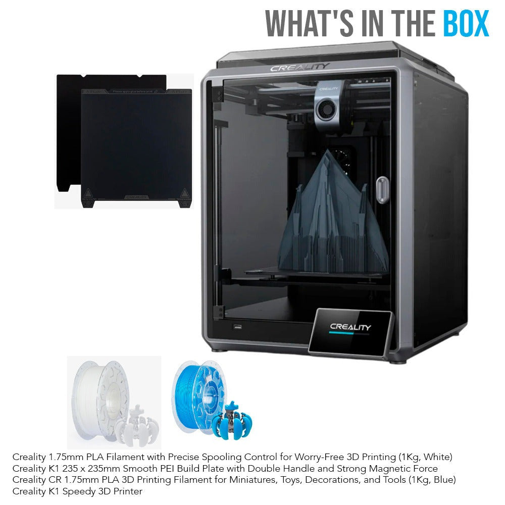 Creality K1 Eco-Friendly Hands-Free Auto Leveling Speedy 3D Printer with 1.75mm PLA Filament Bundle