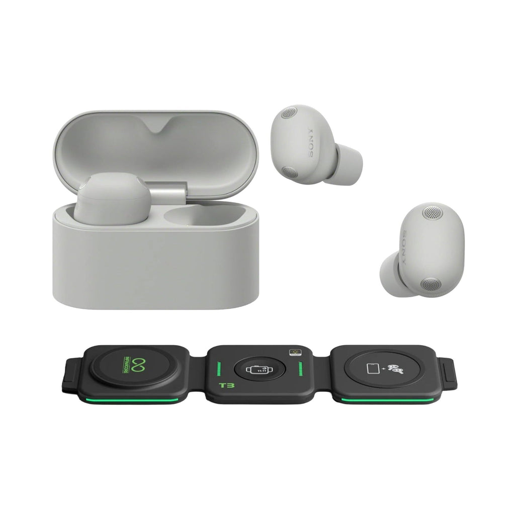 Sony WF-1000XM6 Wireless Earbuds (Platinum Silver) with 3in1 Portable Accessory