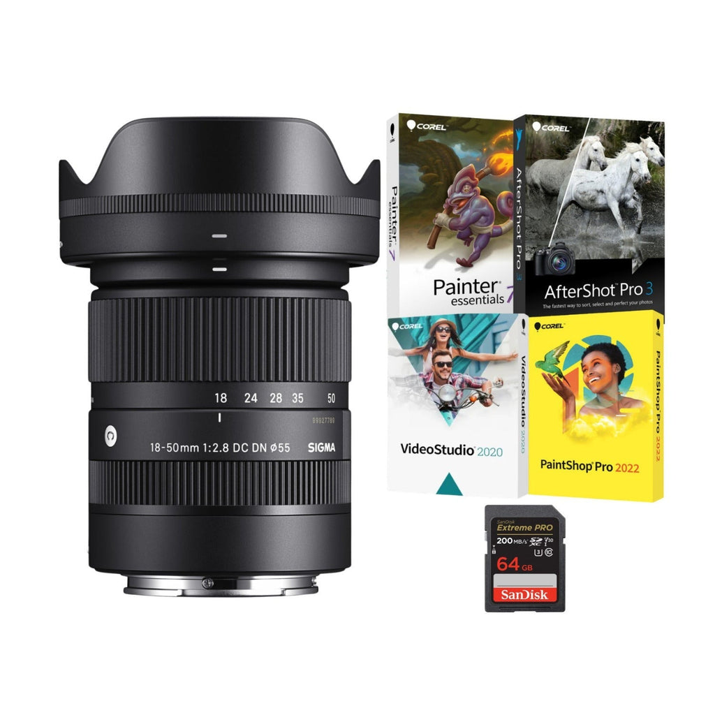 Sigma 18-50mm f/2.8 DC DN Contemporary Lens (Sony E-Mount) Bundle