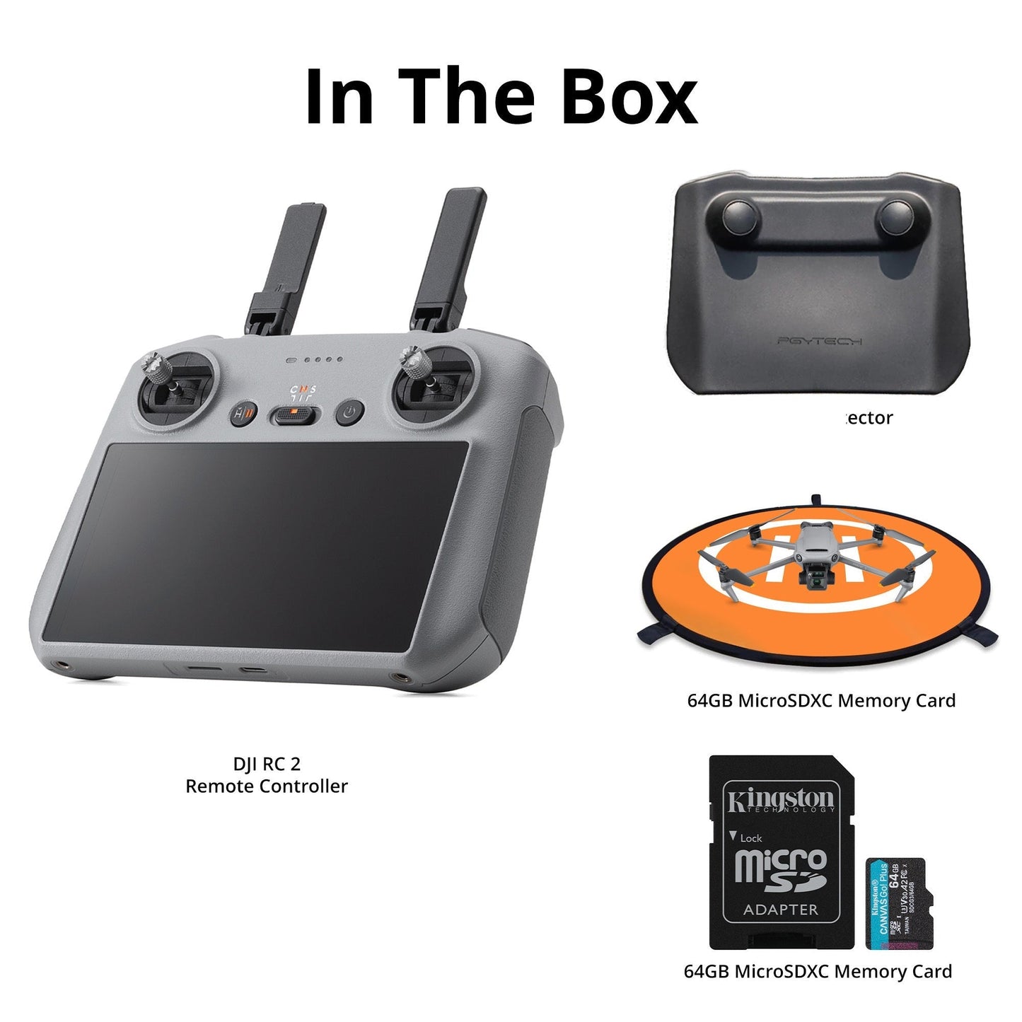DJI RC 2 Lightweight Remote Controller for DJI Drones with 64GB SD Card and Accessory Bundle