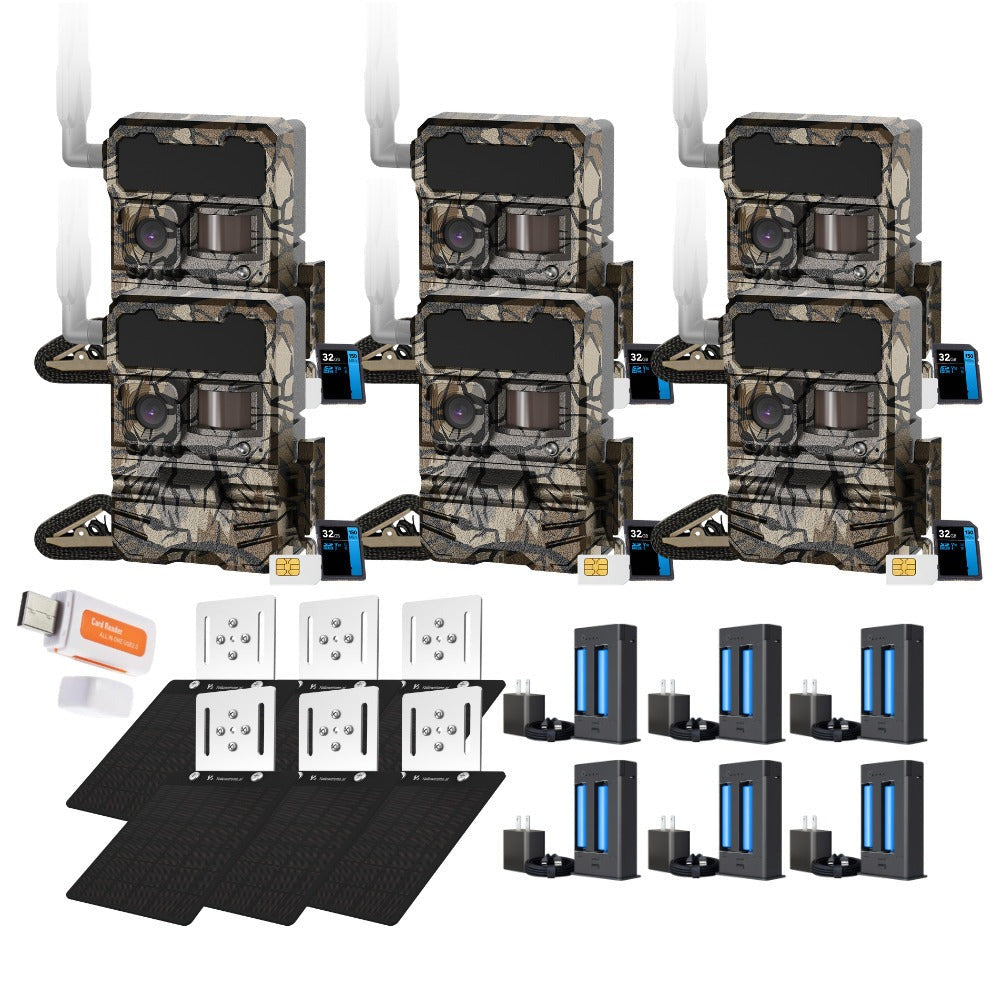 Yellowstone Y2 4G-LTE Cellular Trail Camera (6-Pack) Bundle with Accessories