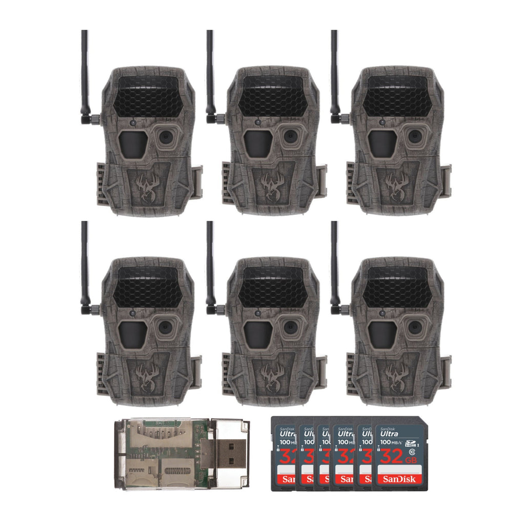 Wildgame Innovations Encounter XT Cellular 26MP Trail Camera with 720p Video (6-Pack) Bundle