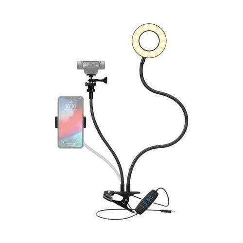 Logitech StreamCam Plus Webcam with Tripod (Graphite), USB Hub, and Ring Light
