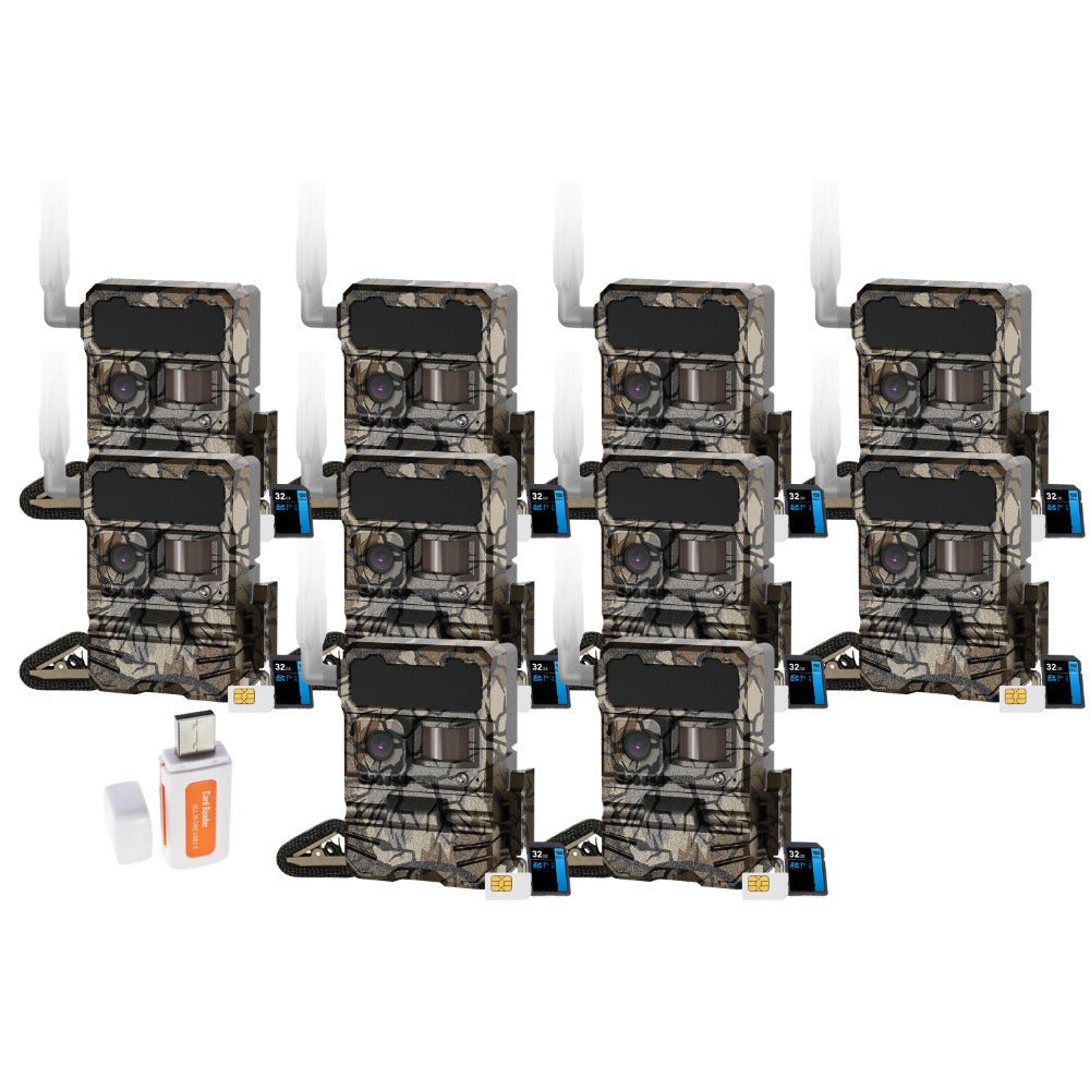 Yellowstone Y2 4G-LTE Wide Lens Cellular Trail Camera (10-Pack) Bundle with Card Reader