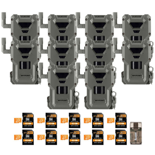 Spypoint FLEX-M2 Trail Camera (10-Pack) with Memory Card and Card Reader Bundle