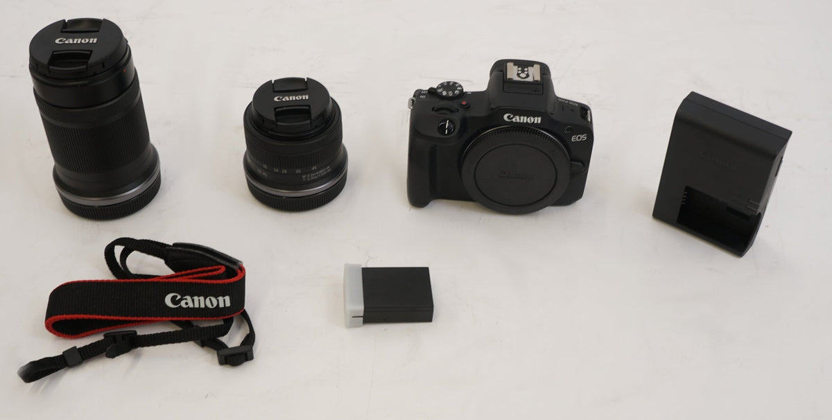 Canon EOS R100 Mirrorless Camera with 18-45mm and 55-210mm Lenses (Used)