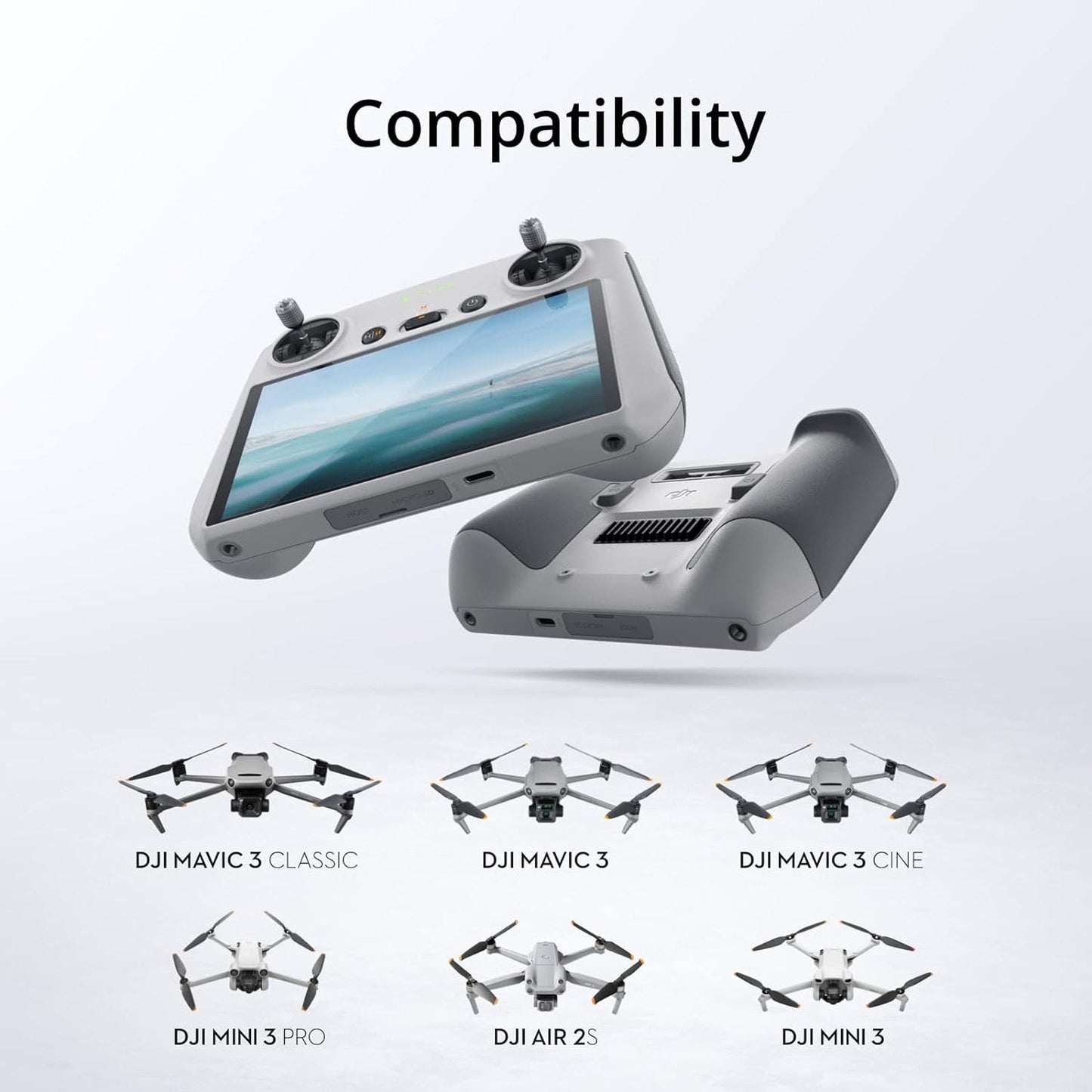 DJI RC Lightweight FHD Remote Controller for DJI Drones with 64GB SD Card, Cover, and Landing Pad