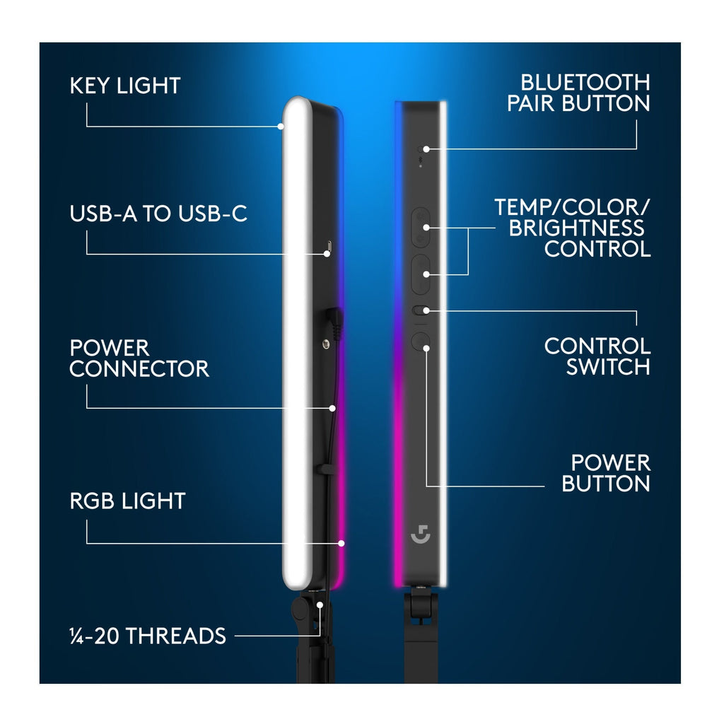 Logitech G Litra Beam LX Dual-Sided Streaming Light with TrueSoft Technology (Open Box)