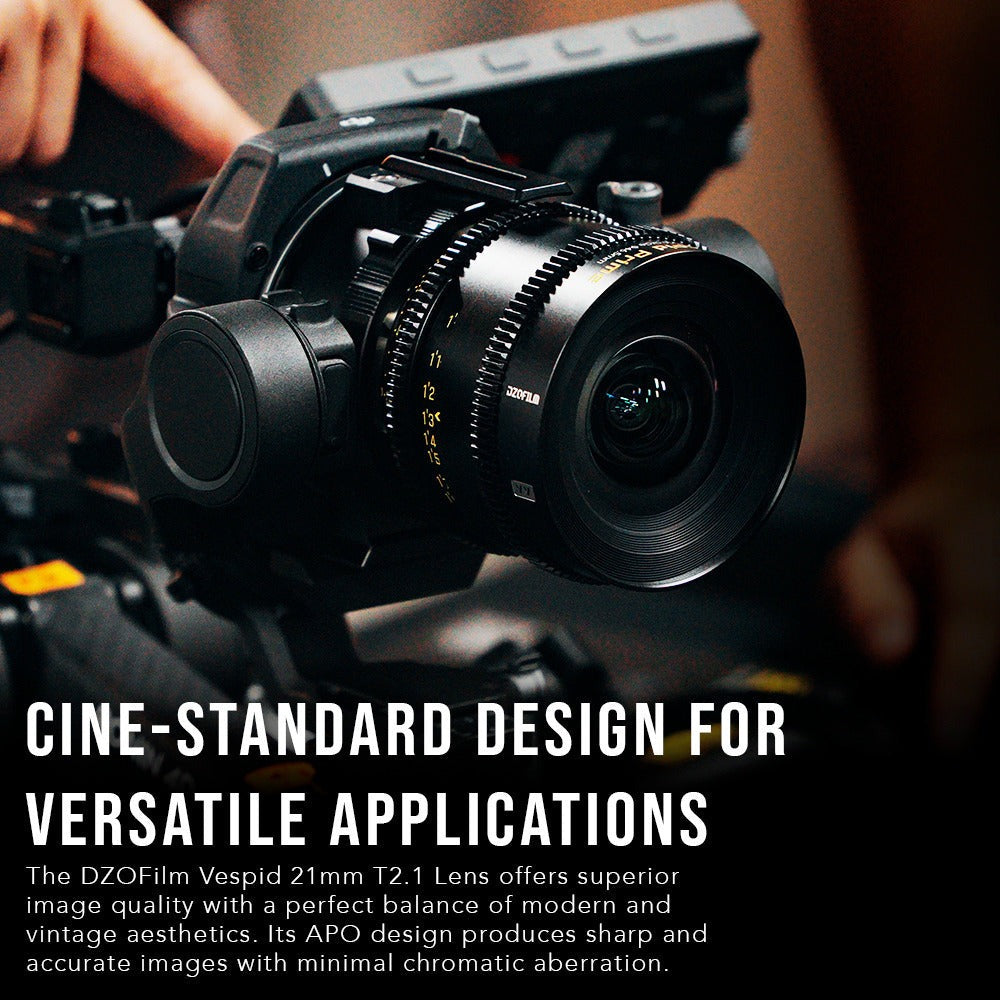 DZOFilm Vespid 21mm T2.1 Lens for Soft and Natural Bokeh (PL and EF Mounts) with Carry Case Bundle