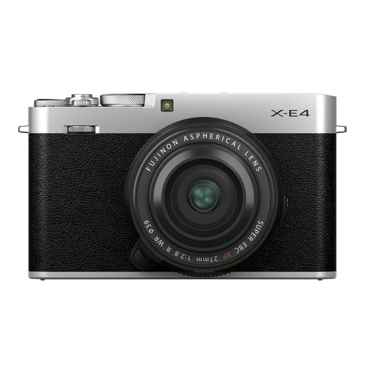 Fujifilm X-E4 Mirrorless Camera Body with XF 27mm f/2.8 R WR Lens Kit (Silver)