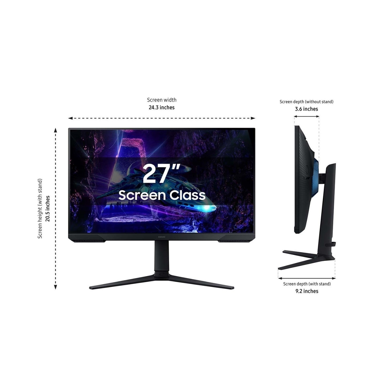Samsung Odyssey G30D 27-inch 1080P 180Hz Gaming Monitor with Adjustable Stand