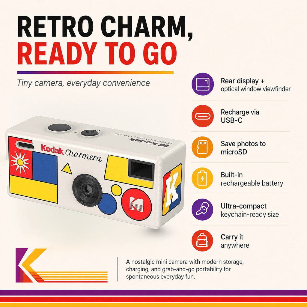 Kodak Charmera Key Chain Digital Camera Bundle with Accessories