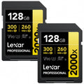 Lexar LSD2000128G-BNNNU Pro 2000x SD UHS-II 128GB Memory Card (2-Pack)