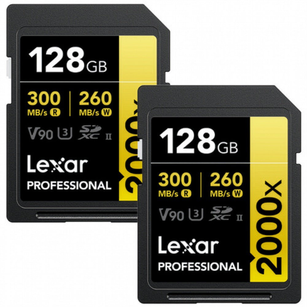 Lexar LSD2000128G-BNNNU Pro 2000x SD UHS-II 128GB Memory Card (2-Pack)