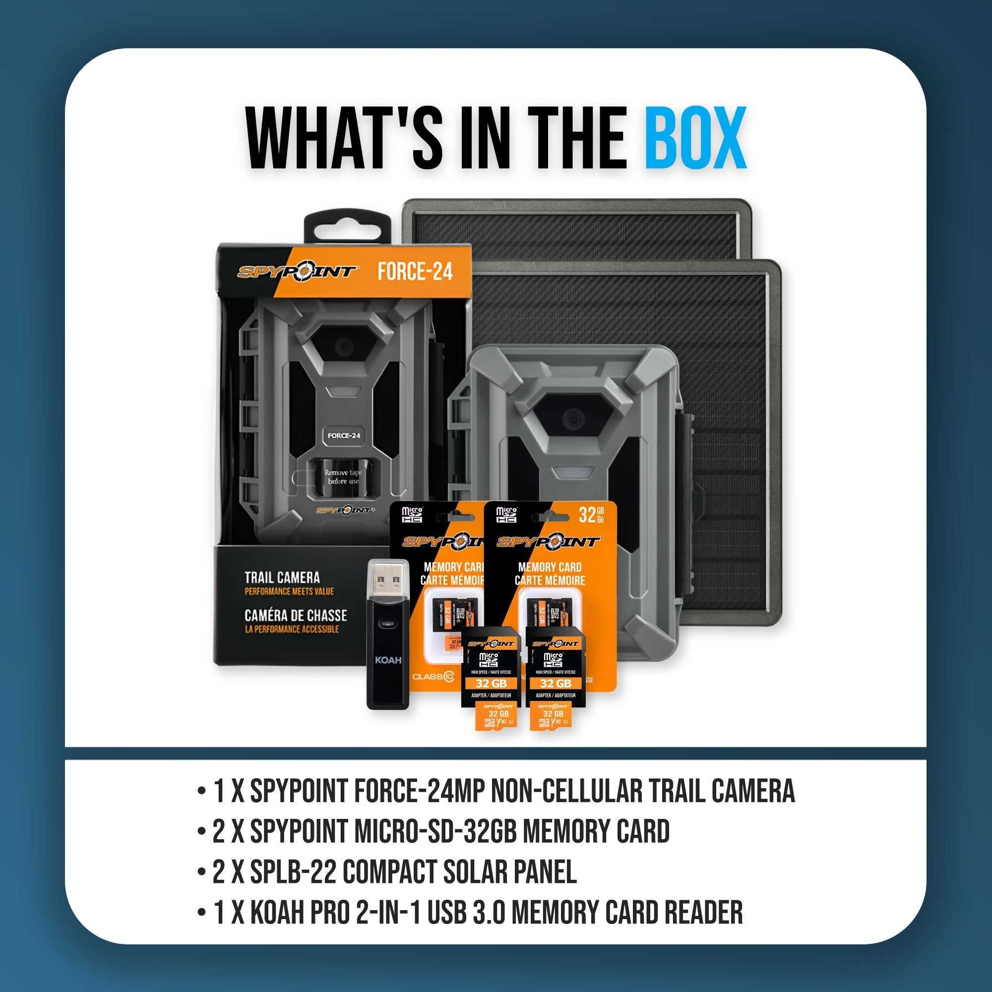 Spypoint Force-24MP Non-Cellular Trail Camera Bundle (2 Pack) with Accessories