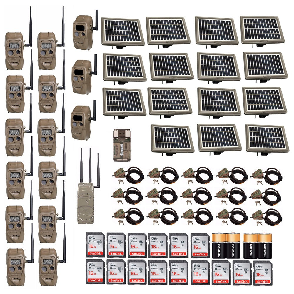 Cuddeback CuddeLink J-Series IR Trail Camera (15-Pack) with Solar Kit Bundle