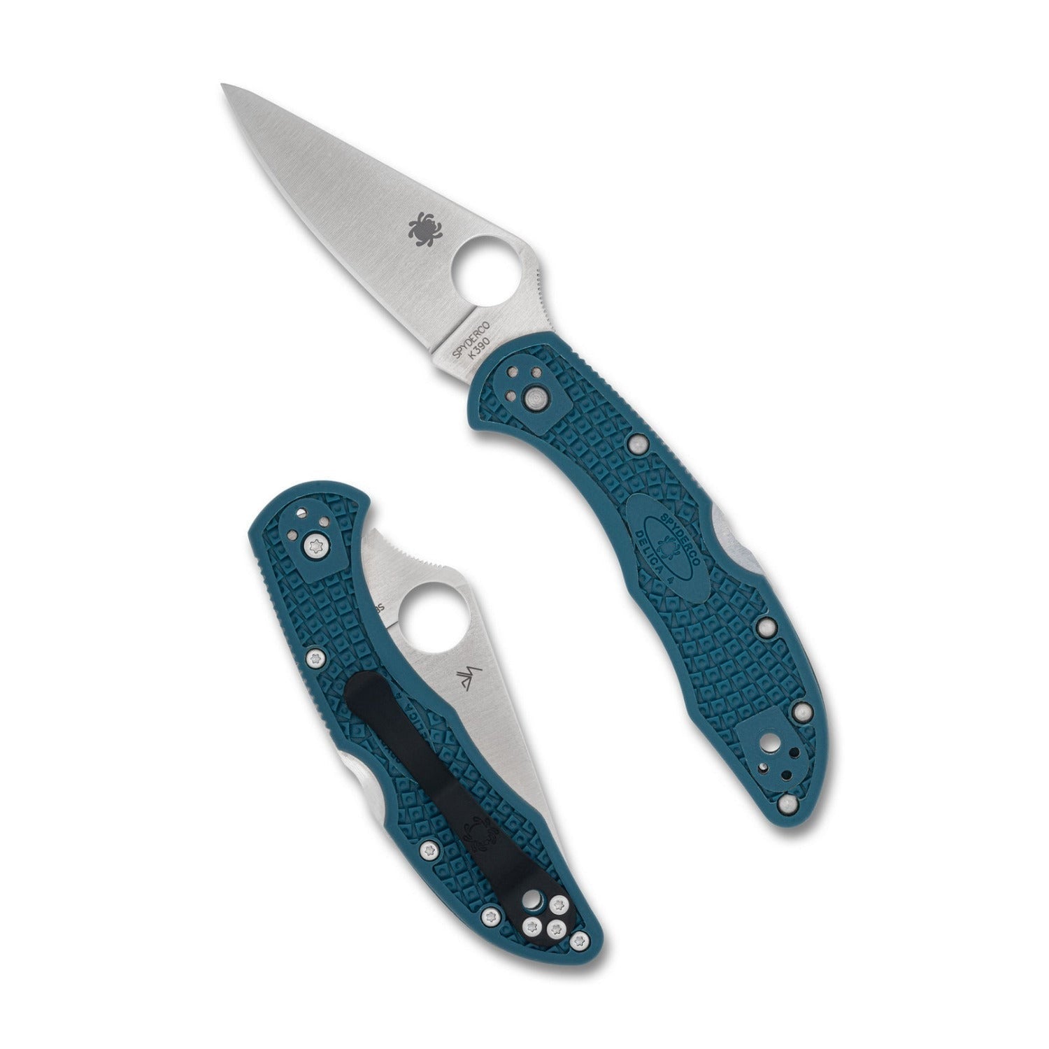 Spyderco Delica 4 Folding Knife with K390 Steel Blade and Blue FRN Handle
