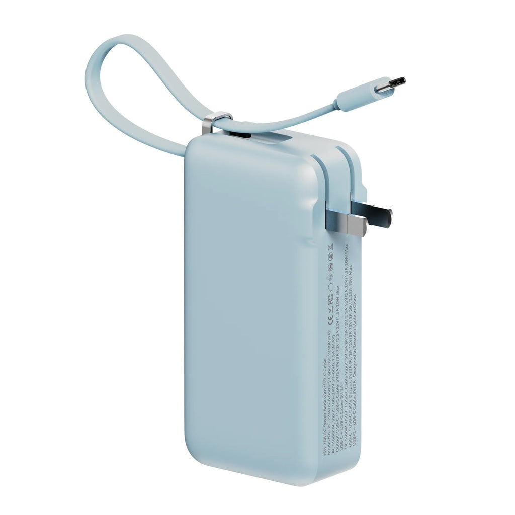 ReelCharge 10,000 mAh 65W Power Bank Flex (Cool Blue)