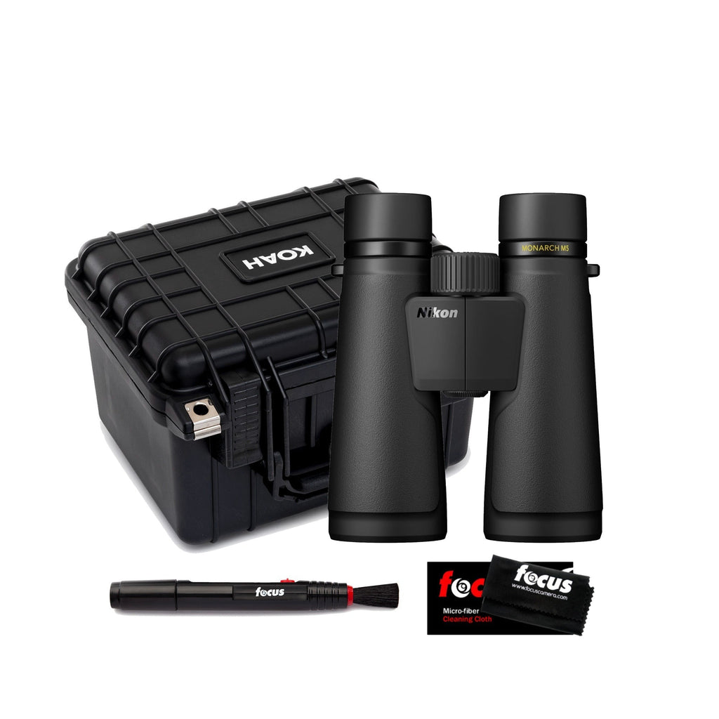 Nikon Monarch M5 10X50 Binoculars (Black) Bundle with Hard Case and Cleaning Kit