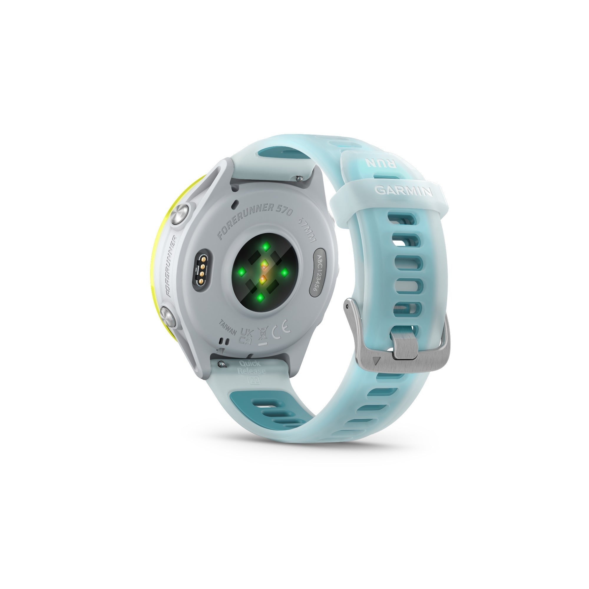 Garmin Forerunner 570 47mm (Yellow/Turquoise) GPS Smartwatch with Earbuds Bundle