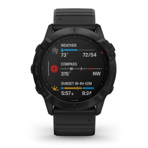 Garmin fenix 6X Pro Multisport GPS Smartwatch (Black with Black Band)