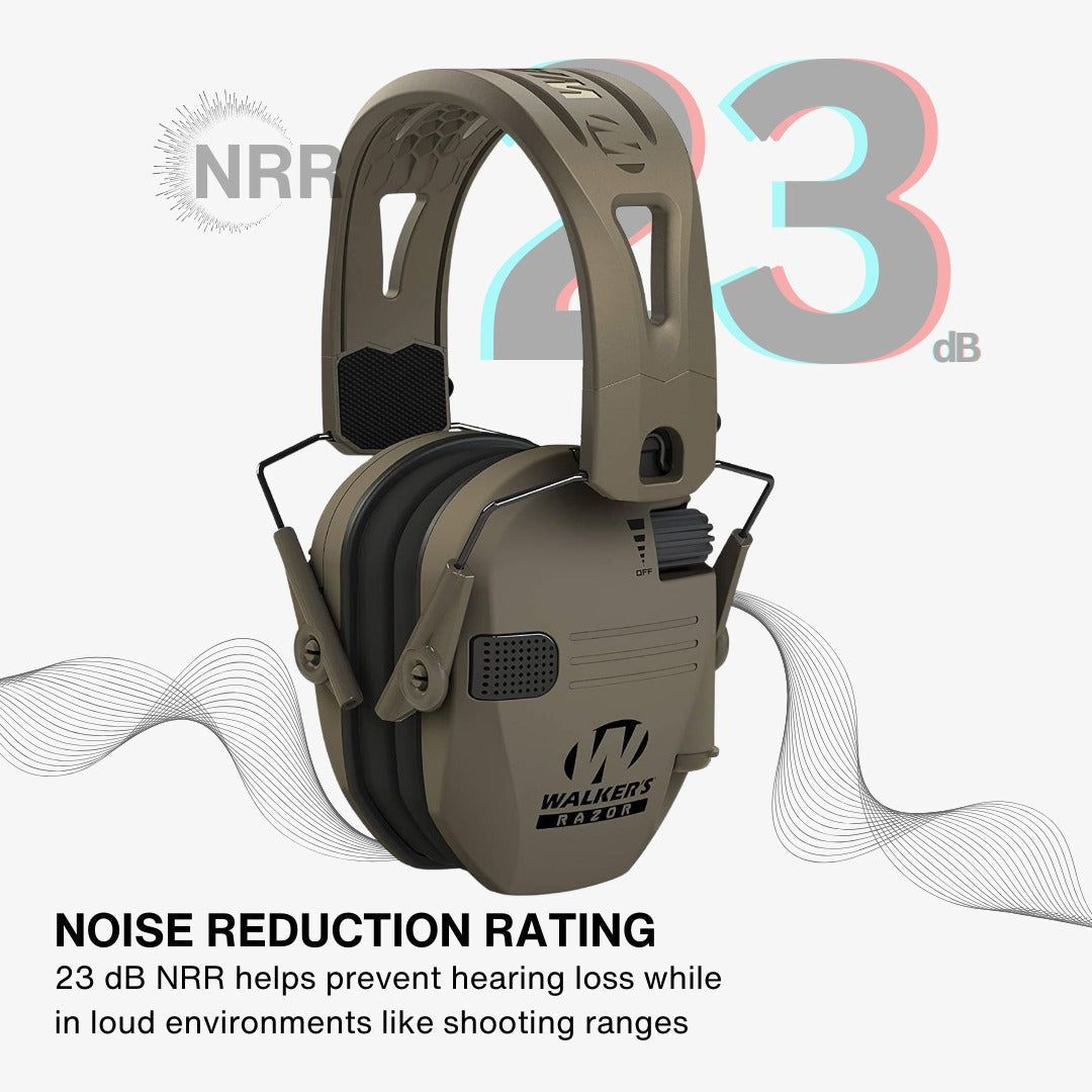 Walkers Razor Digital Ear Muffs (Flat Dark Earth) with Walkie Talkie Bundle