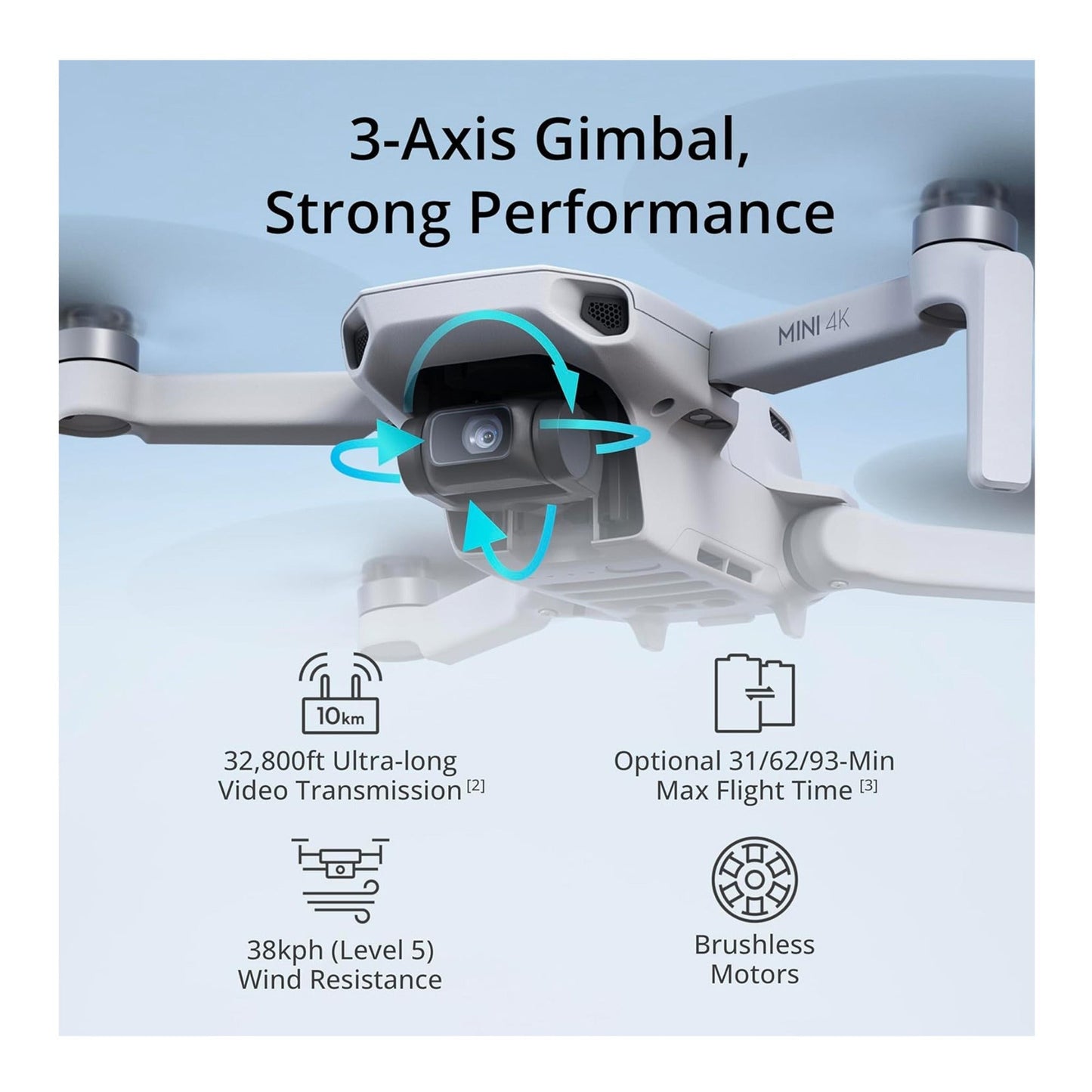 DJI Mini 4K Drone with 4K UHD Camera with 3-Axis Gimbal Stabilization Bundle