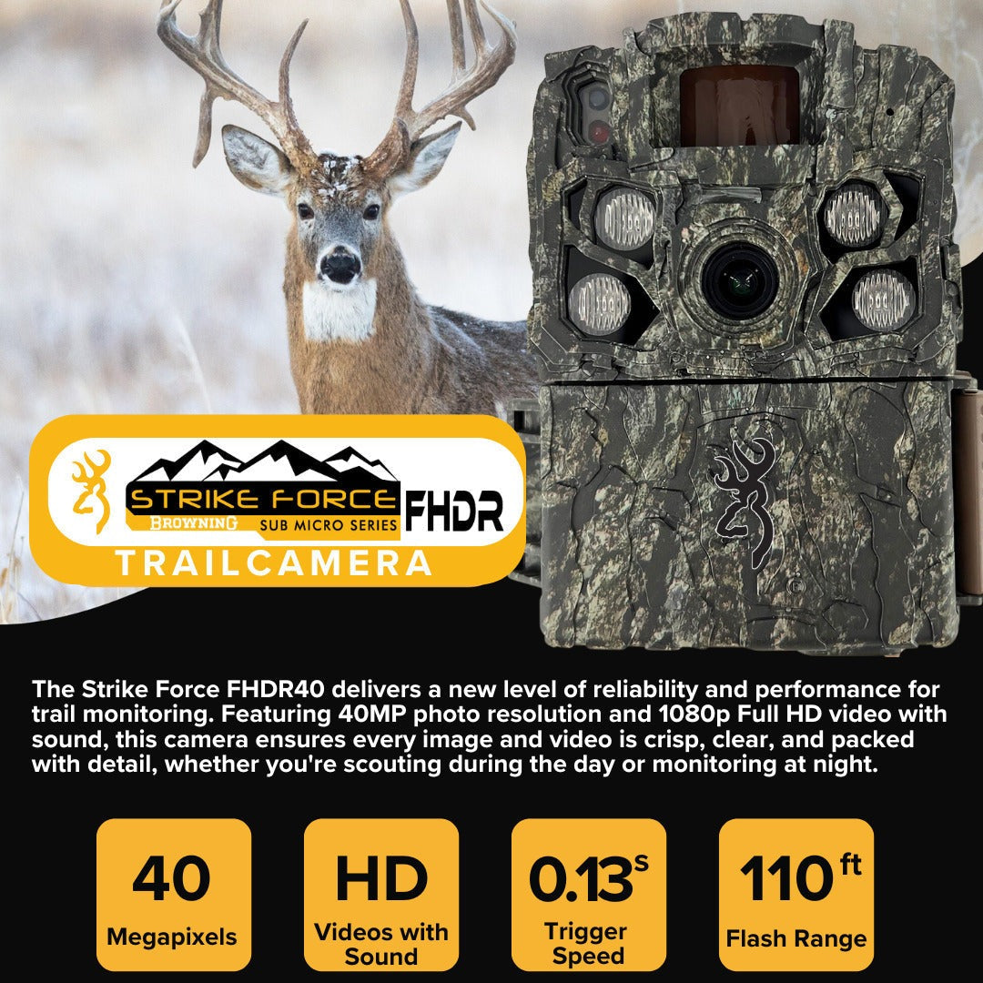 Browning Strike Force FHDR Trail Camera - 40MP Hunting Camera (10-Pack) Bundle