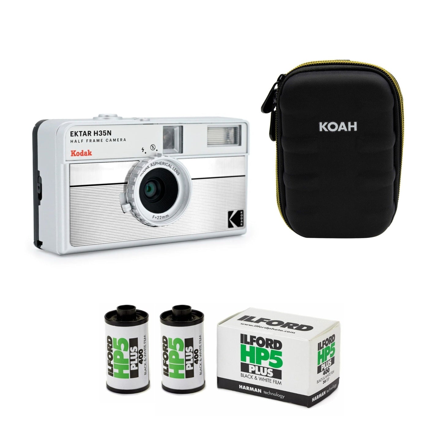 Kodak Ektar H35N 35mm Half Frame Film Camera with Star Filter (Striped Silver) Bundle