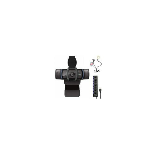Logitech C920S Pro HD Webcam Bundle with USB Hub and Ring Light Bundle