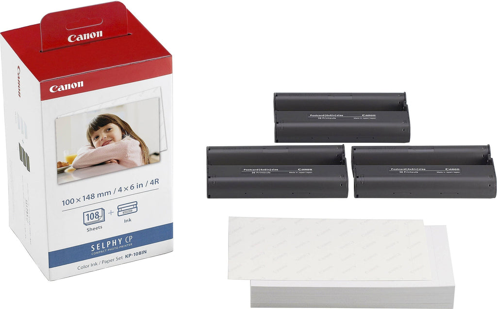 Canon KP-108IN Color Ink 108 Sheet 4x6 Paper Set (2-Pack) Bundle