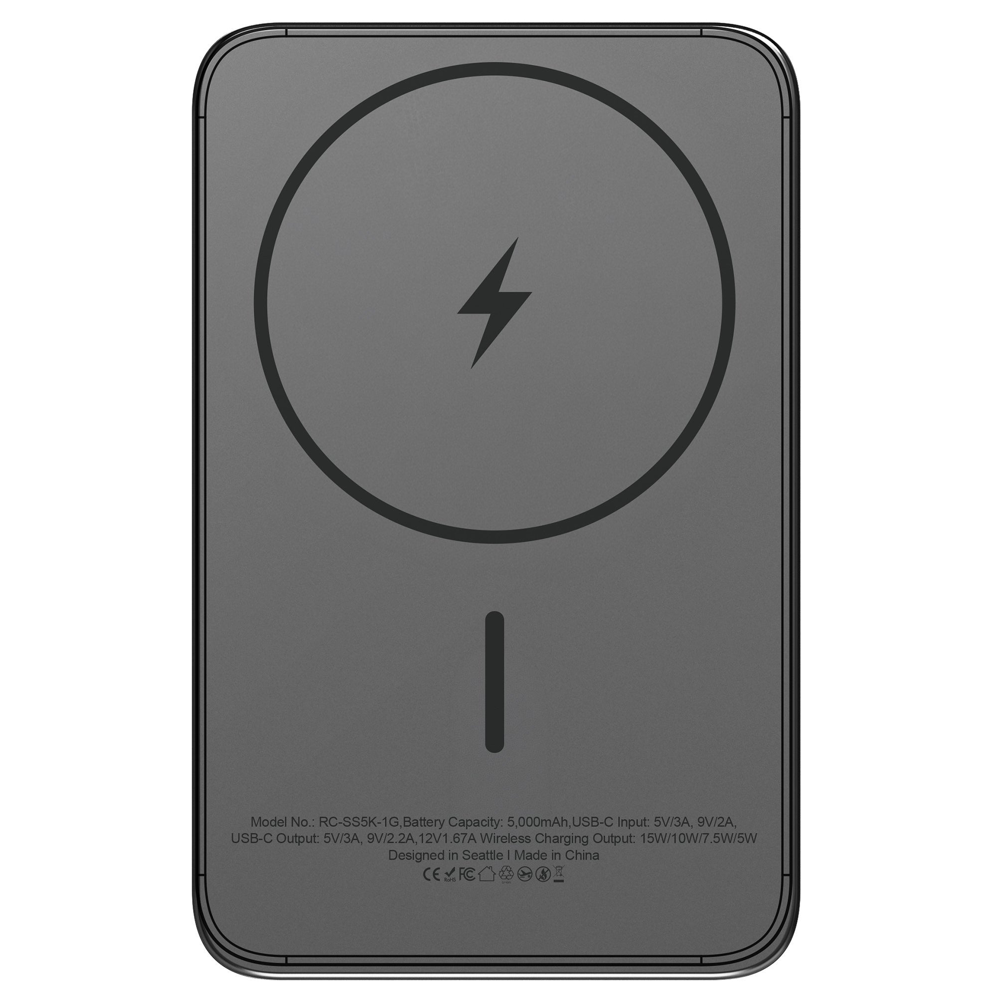 ReelCharge ReelSafe 5,000 mAh Qi2 Power Bank (Gray)
